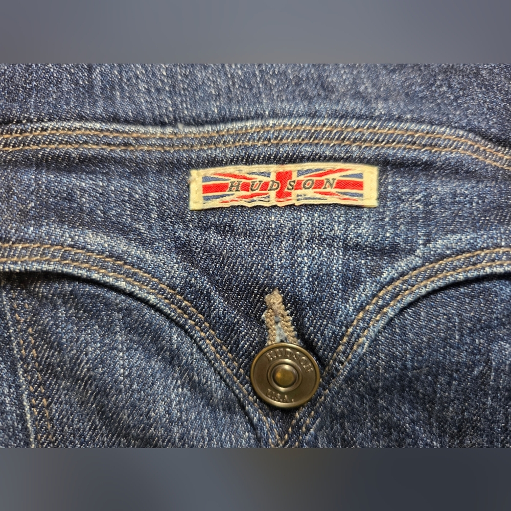 Hudson Beth Midrise Baby Boot Jeans Women's 31 Dark Wash Indigo Stretch Denim - Picture 10 of 13